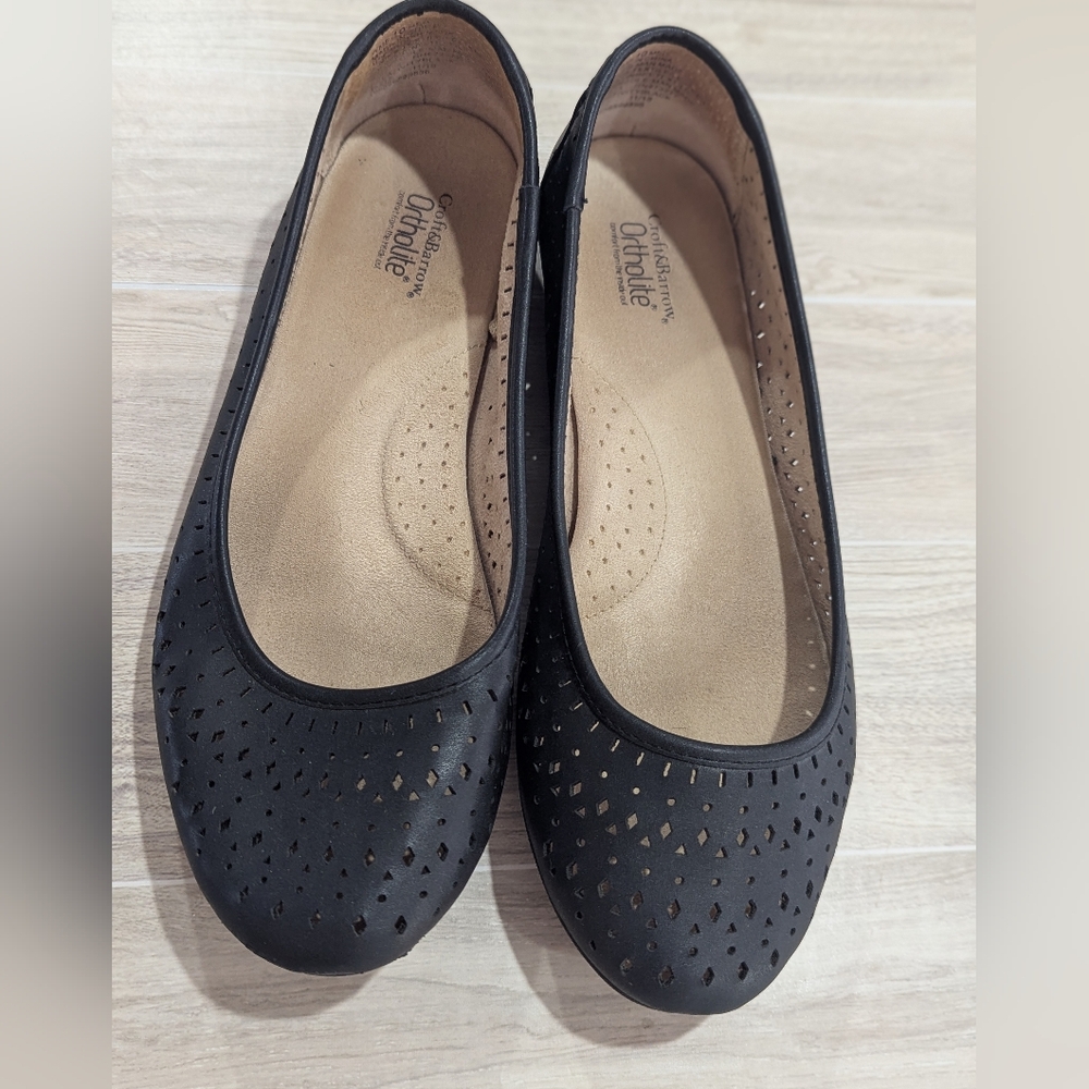 Croft & Barrow Ortholite Laser Cutouts Black Flats Sz 10 *EUC - Picture 9 of 11